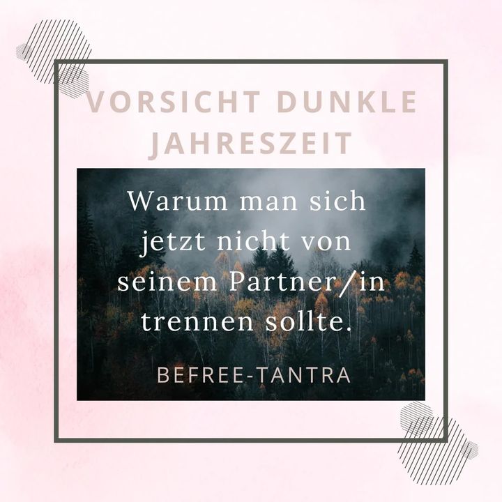 Im November/ Dezember fehlt uns allen das Sonnenlicht. Um uns her..... - Befree Tantra Shop